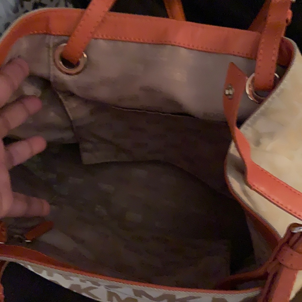Tan Mk bag orange trim